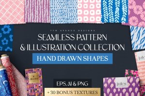 Seamless Patterns & Illustrations - Hand Drawn Shapes