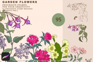 Garden Flowers Brush Kit - Procreate