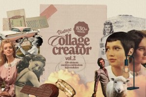 830 PNG Vintage Collage Creator Vol 2