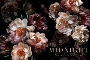 Midnight Floral Clip Art Collection