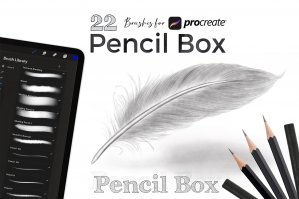 Graphite Pencils Box Brushes For Procreate