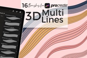 3D Multi Lines Brushes For Procreate