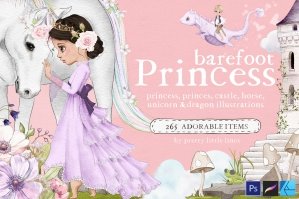 Fairy Tale Princess - Princess Prince Horse & Unicorn Illustrations