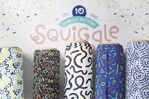 Squiggle - Abstract Memphis Patterns