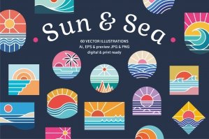 Sun & Sea - 60 Illustrations