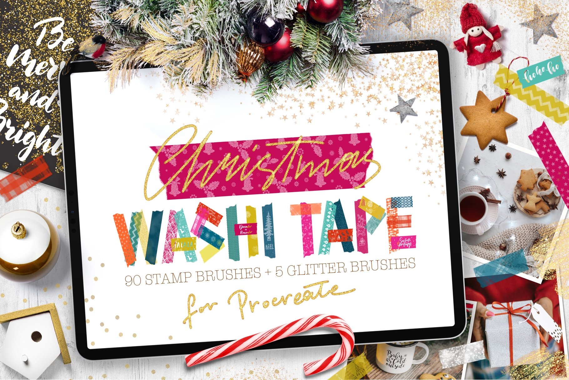 Washi tape Procreate stamps. Digital scrapbooking Procreate stamps