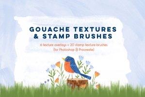 Gouache Textures & Stamp Brushes