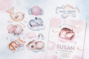 Sweet Dreams Watercolor Collection