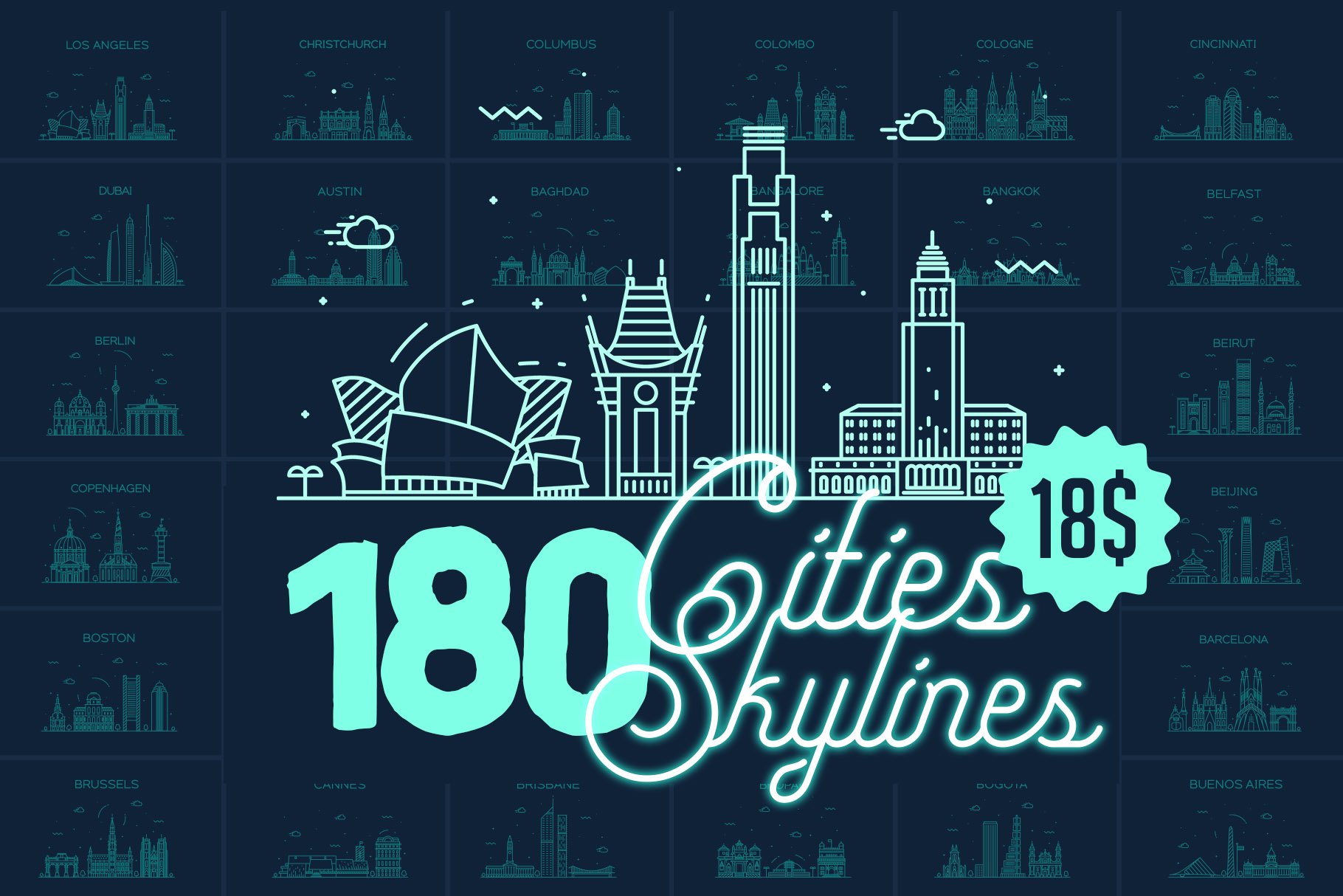 Houston Skyline SVG With Extra Outline Design | Houston Texas Skyline  Silhouette Svg + Png + AI Files