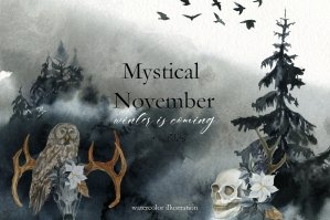 Mystical November Watercolor Set