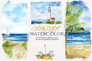 Seascape Watercolor Illustrations