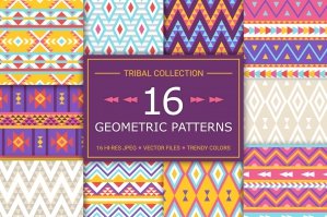 16 Geometric Seamless Patterns - Tribal Collection