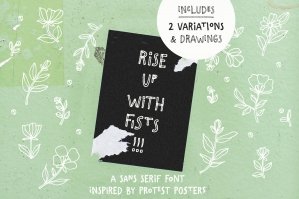 Rise Up With Fists Ligatures Font