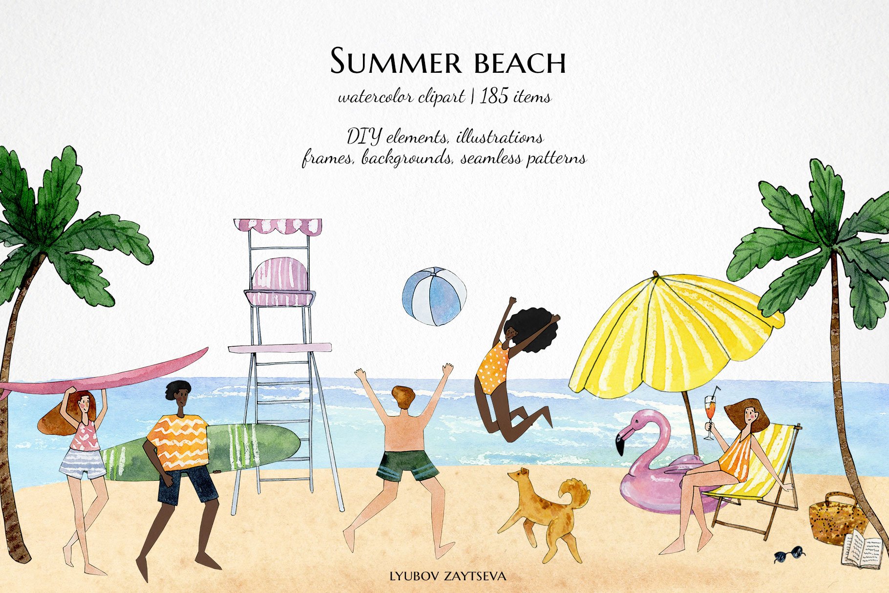 summer beach fun clip art