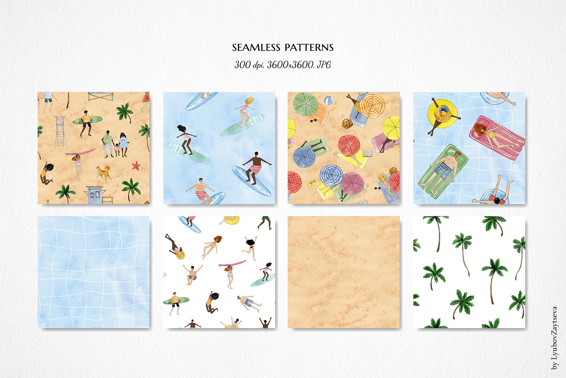 watercolor summer beach clipart – MasterBundles