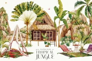 Watercolor Set - Tropical Jungle