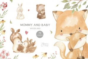 Mother And Baby Woodland Animal