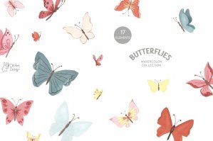 Butterflies Clipart Watercolor