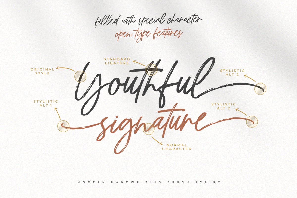 Youthful | Signature Script Font - Design Cuts