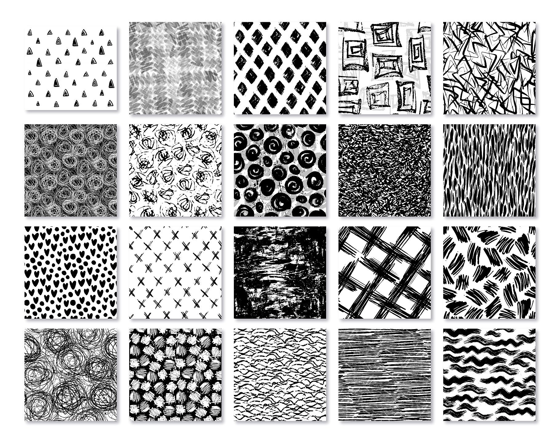 100 Abstract Black & White Patterns - Design Cuts