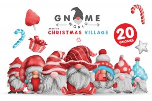 Cute Gnome Christmas Cliparts Collection