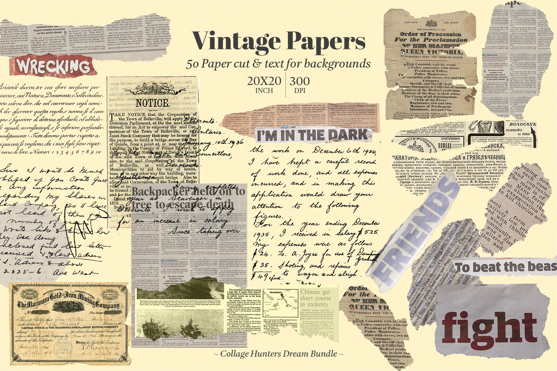 Vintage Paper Collage, Indestrucible Truth