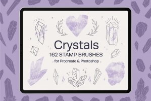 Crystals Stamp Brushes For Procreate And Photoshop