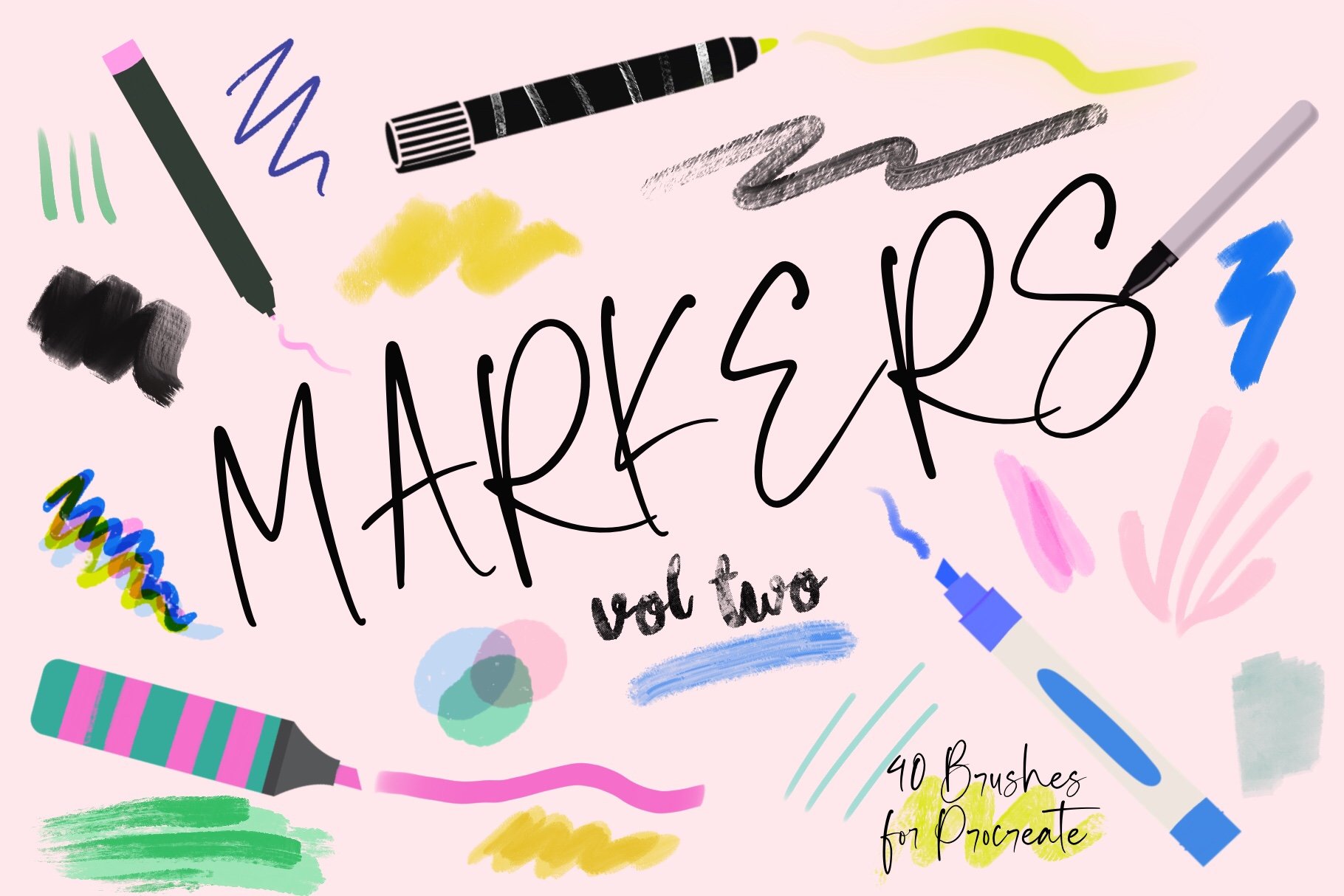 Marker Brushes for Procreate 5 - Design Cuts