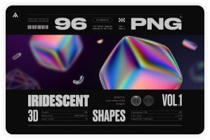 Iridescent Geometric 3d Shapes Vol1
