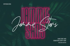 Jammie Stars Signature Script Sans Font Duo