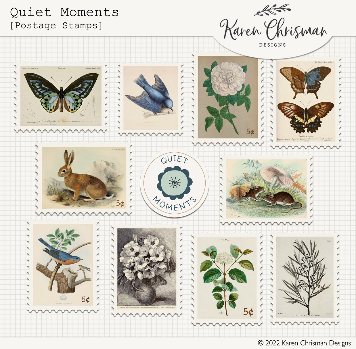 Choose 4 Mini Stamps From About 300 Different Designs 