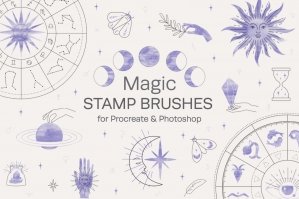 Magic Stamp Brushes For Procreate And Photoshop