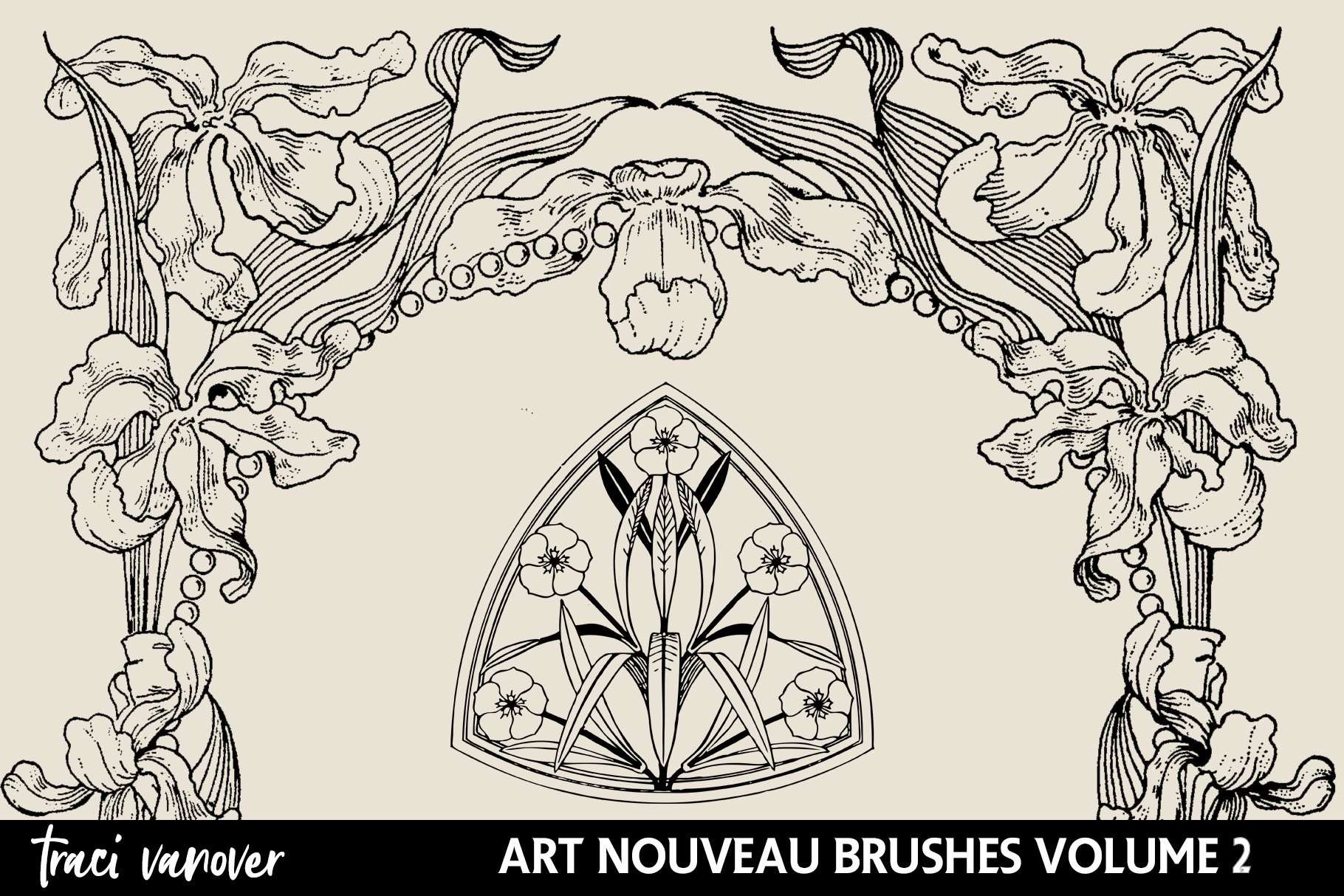 Art Nouveau Photoshop Brushes & Clipart Images Vol 2