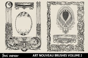 Art Nouveau Photoshop Brushes & Clipart Images Vol 2