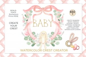 Baby Watercolor Crest Creator