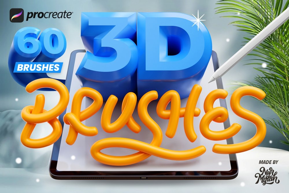 Procreate 3D Brushes by Nurmiftah
