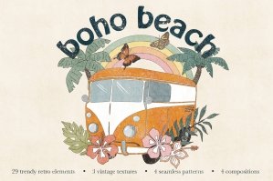 Retro Beach Graphic Collection