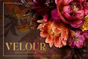 Velour Floral Clip Art Collection