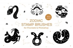 Zodiac Stamp Brushes For Procreate And Photoshop