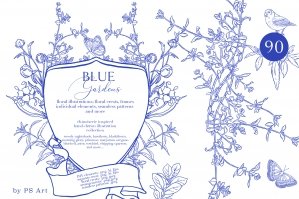 Blue Gardens Chinoiserie Set