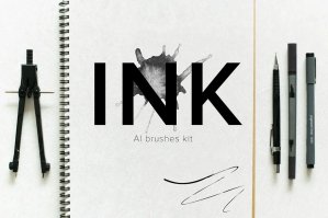 Ai Realistic Ink Style Brushes Kit