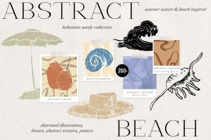 Abstract Beach - Bohemian Sandy Distressed Elements