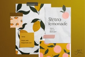 Retro Lemonade Fruit Patterns & Illustrations