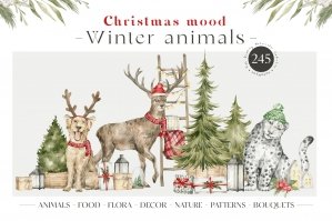 Winter Animals Christmas Mood