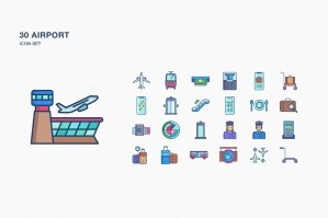 Airport And Airline Icon Set