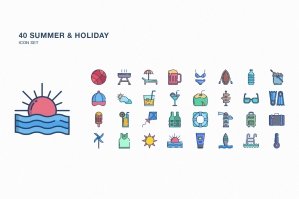 Summer And Holiday Icon Set