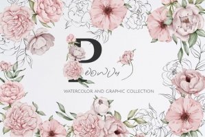 Watercolor Peonies Collection