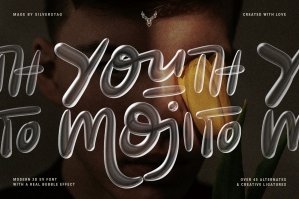 Youth Mojito - A 3d Bubbly Svg Font