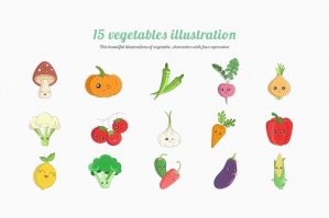 15 Vegetables Illustration