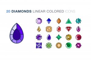 Diamond And Gems Icon Set